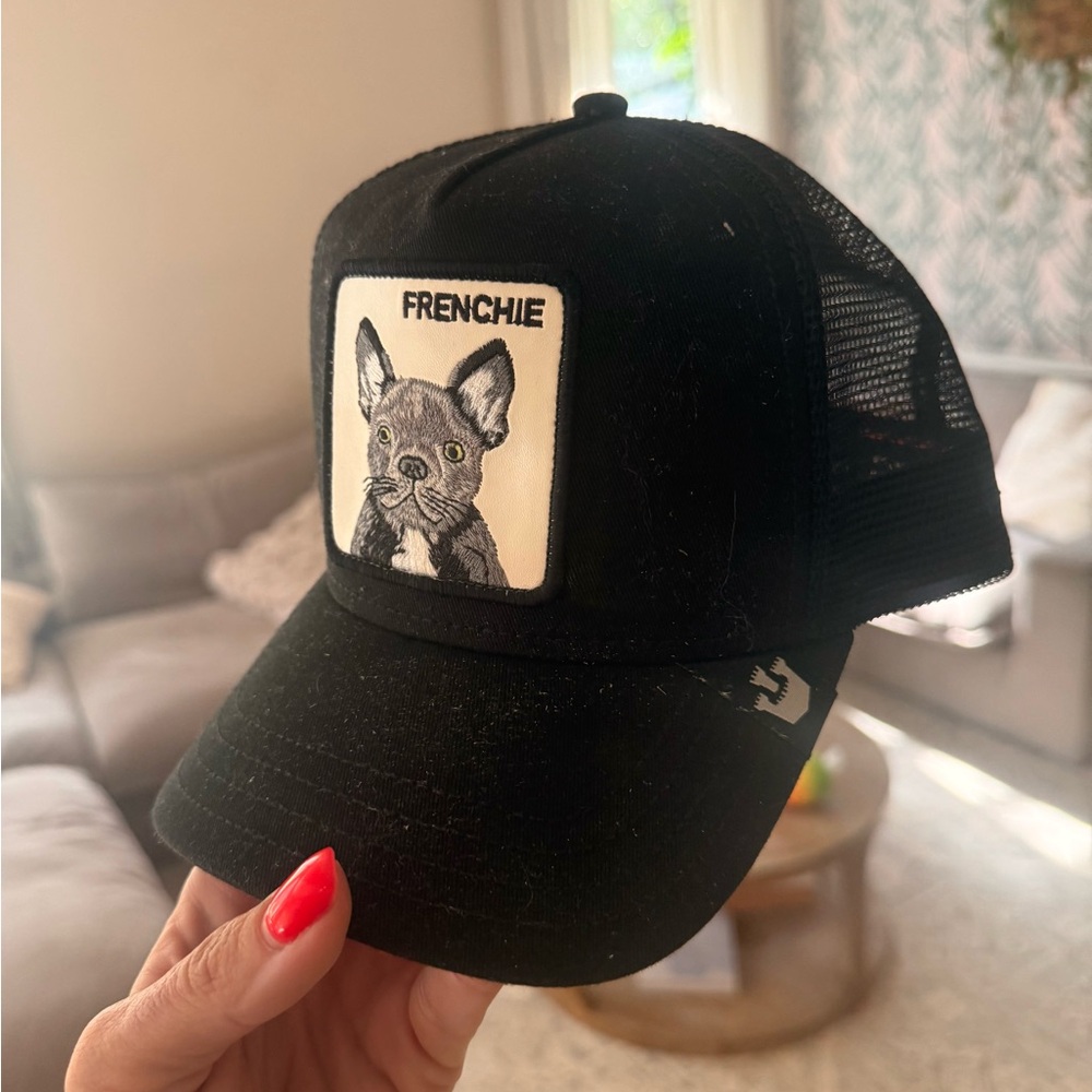 Black Frenchie Trucker Snapback Hat